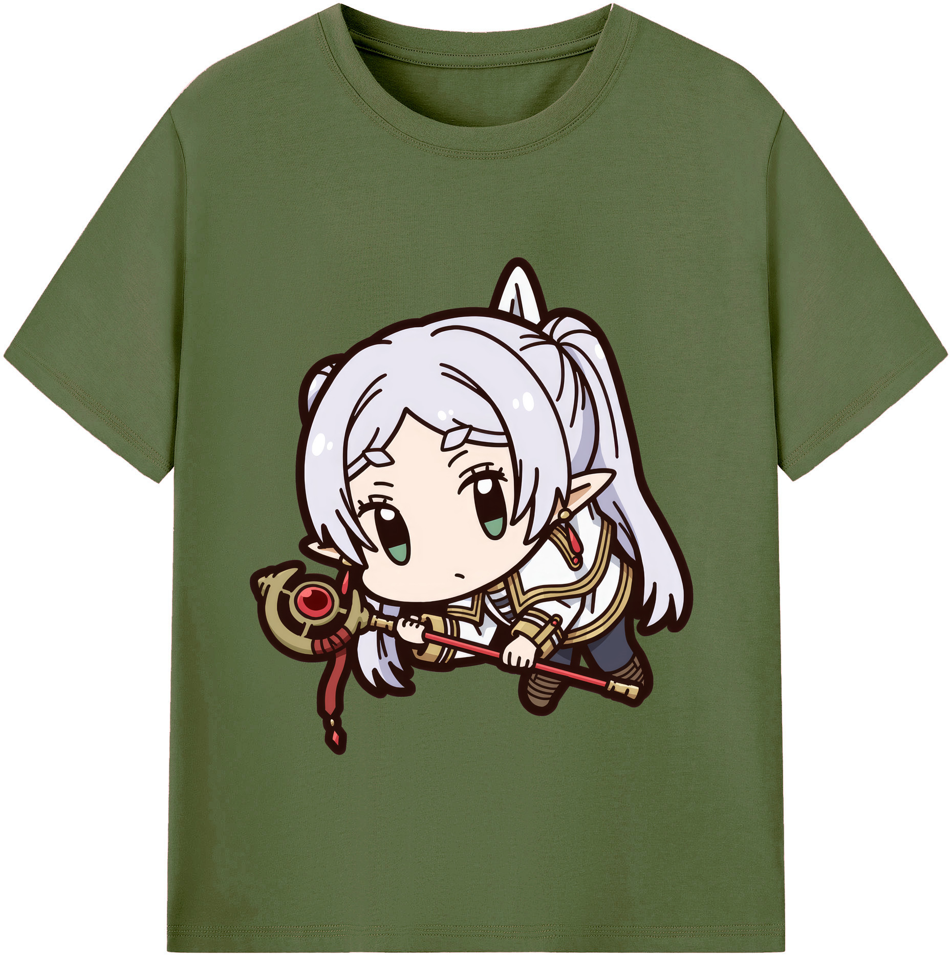 （画像用） 葬送のフリーレン Frieren 綿100％半袖Tシャツ（フロントプリント）
